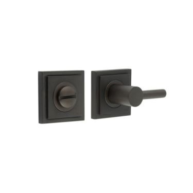 Click Here To Enlarge This Photo Of BUR-82DB-152DB Frelan Hardware Burlington Easy Turn & Release on Square Stepped Rose Dark Bronze