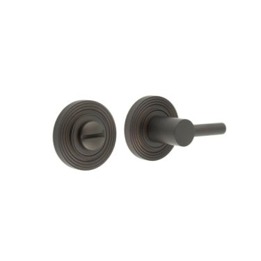 Click Here To Enlarge This Photo Of BUR-82DB-53DB Frelan Hardware Burlington Easy Turn & Release on Reeded Rose Dark Bronze