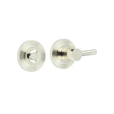 Click Here To Enlarge This Photo Of BUR-82PN-53PN Frelan Hardware Burlington Easy Turn & Release on Reeded Rose Polished Nickel