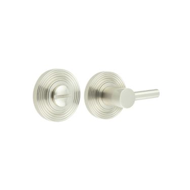 Click Here To Enlarge This Photo Of BUR-82SN-53SN Frelan Hardware Burlington Easy Turn & Release on Reeded Rose Satin Nickel