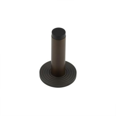 Click Here To Enlarge This Photo Of BUR-970DB-974DB Frelan Hardware Burlington Plain 75mm Wall Mounted Door Stop (Reeded Rose) Dark Bronze