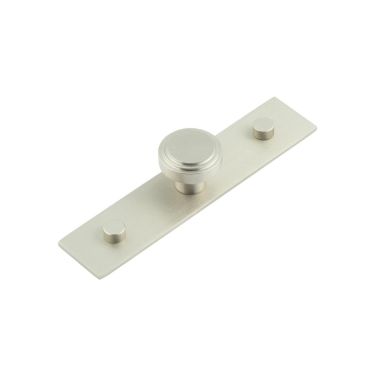 Click Here To Enlarge This Photo Of HOX-1030SN-5090SN Frelan Hardware Hoxton Cropley Cupboard Knob 30mm on Plain Backplate Satin Nickel
