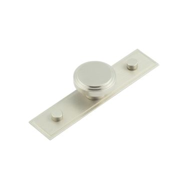 Click Here To Enlarge This Photo Of HOX-1040SN-6090SN Frelan Hardware Hoxton Cropley Cupboard Knob 40mm on Stepped Backplate Satin Nickel
