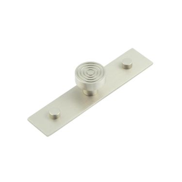 Click Here To Enlarge This Photo Of HOX-1130SN-5090SN Frelan Hardware Hoxton Murray Cupboard Knob 30mm on Plain Backplate Satin Nickel
