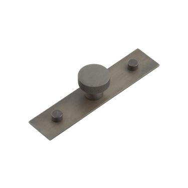 Click Here To Enlarge This Photo Of HOX-130DB-5090DB Frelan Hardware Hoxton Wenlock Cupboard Knob 30mm on Plain Backplate Dark Bronze