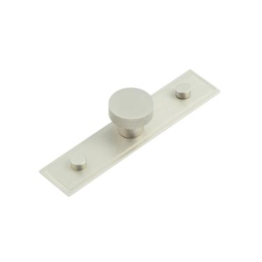 Click Here To Enlarge This Photo Of HOX-130SN-6090SN Frelan Hardware Hoxton Wenlock Cupboard Knob 30mm on Stepped Backplate Satin Nickel