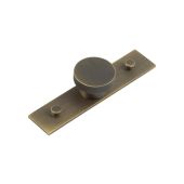 HOX-140AB-5090AB Frelan Hardware Hoxton Wenlock Cupboard Knob 40mm on Plain Backplate Antique Brass