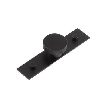 Click Here To Enlarge This Photo Of HOX-140MB-5090MB Frelan Hardware Hoxton Wenlock Cupboard Knob 40mm on Plain Backplate Matt Black
