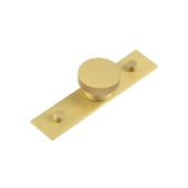 HOX-140SB-5090SB Frelan Hardware Hoxton Wenlock Cupboard Knob 40mm on Plain Backplate Satin Brass