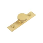 HOX-140SB-6090SB Frelan Hardware Hoxton Wenlock Cupboard Knob 40mm on Stepped Backplate Satin Brass