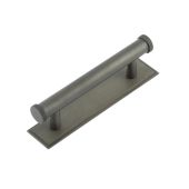 HOX-150DB-6050DB Frelan Hardware Hoxton Wenlock Cabinet Handle 96mm on Stepped Backplate Dark Bronze