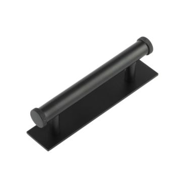 Click Here To Enlarge This Photo Of HOX-150MB-5050MB Frelan Hardware Hoxton Wenlock Cabinet Handle 96mm on Plain Backplate Matt Black