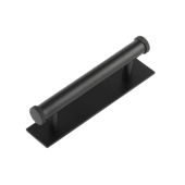 HOX-150MB-5050MB Frelan Hardware Hoxton Wenlock Cabinet Handle 96mm on Plain Backplate Matt Black