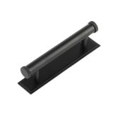 HOX-150MB-6050MB Frelan Hardware Hoxton Wenlock Cabinet Handle 96mm on Stepped Backplate Matt Black