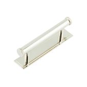 HOX-150PN-6050PN Frelan Hardware Hoxton Wenlock Cabinet Handle 96mm on Stepped Backplate Polished Nickel