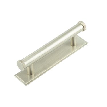 Click Here To Enlarge This Photo Of HOX-150SN-6050SN Frelan Hardware Hoxton Wenlock Cabinet Handle 96mm on Stepped Backplate Satin Nickel
