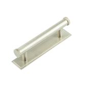 HOX-150SN-6050SN Frelan Hardware Hoxton Wenlock Cabinet Handle 96mm on Stepped Backplate Satin Nickel