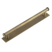 HOX-160AB-5060AB Frelan Hardware Hoxton Wenlock Cabinet Handle 224mm on Plain Backplate Antique Brass
