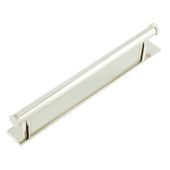 HOX-160PN-5060PN Frelan Hardware Hoxton Wenlock Cabinet Handle 224mm on Plain Backplate Polished Nickel