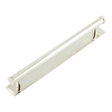 Click Here To Enlarge This Photo Of HOX-160PN-6060PN Frelan Hardware Hoxton Wenlock Cabinet Handle 224mm on Stepped Backplate Polished Nickel