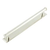 HOX-160PN-6060PN Frelan Hardware Hoxton Wenlock Cabinet Handle 224mm on Stepped Backplate Polished Nickel