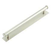 HOX-160SN-5060SN Frelan Hardware Hoxton Wenlock Cabinet Handle 224mm on Plain Backplate Satin Nickel
