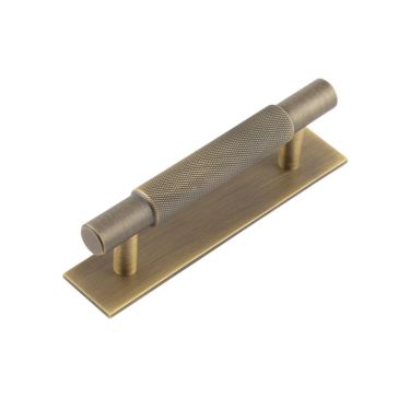 Click Here To Enlarge This Photo Of HOX-2050AB-5050AB Frelan Hardware Hoxton Taplow Cabinet Handle 96mm on Plain Backplate Antique Brass