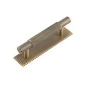HOX-2050AB-5050AB Frelan Hardware Hoxton Taplow Cabinet Handle 96mm on Plain Backplate Antique Brass