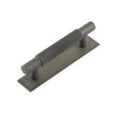 HOX-2050DB-6050DB Frelan Hardware Hoxton Taplow Cabinet Handle 96mm on Stepped Backplate Dark Bronze