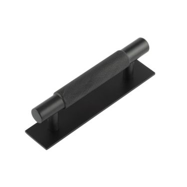 Click Here To Enlarge This Photo Of HOX-2050MB-5050MB Frelan Hardware Hoxton Taplow Cabinet Handle 96mm on Plain Backplate Matt Black