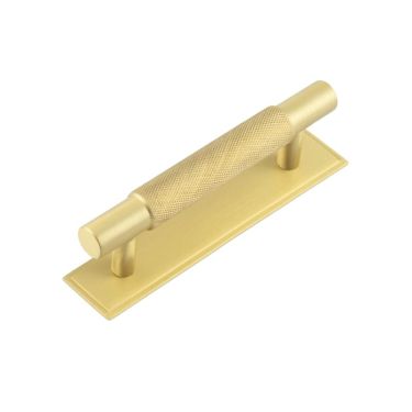 Click Here To Enlarge This Photo Of HOX-2050SB-6050SB Frelan Hardware Hoxton Taplow Cabinet Handle 96mm on Stepped Backplate Satin Brass