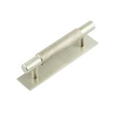 HOX-2050SN-5050SN Frelan Hardware Hoxton Taplow Cabinet Handle 96mm on Plain Backplate Satin Nickel