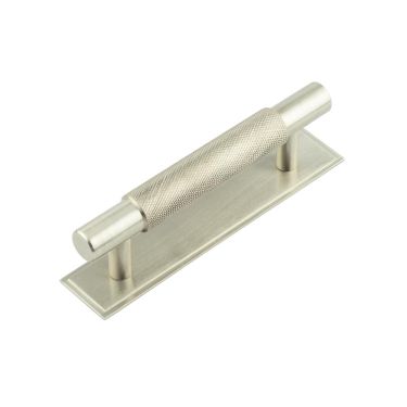 Click Here To Enlarge This Photo Of HOX-2050SN-6050SN Frelan Hardware Hoxton Taplow Cabinet Handle 96mm on Stepped Backplate Satin Nickel
