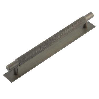 Click Here To Enlarge This Photo Of HOX-2060DB-5060DB Frelan Hardware Hoxton Taplow Cabinet Handle 224mm on Plain Backplate Dark Bronze