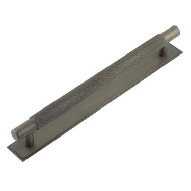 Click Here To Enlarge This Photo Of HOX-2060DB-6060DB Frelan Hardware Hoxton Taplow Cabinet Handle 224mm on Stepped Backplate Dark Bronze