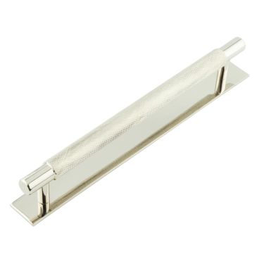 Click Here To Enlarge This Photo Of HOX-2060PN-5060PN Frelan Hardware Hoxton Taplow Cabinet Handle 224mm on Plain Backplate Polished Nickel