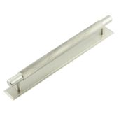 HOX-2060SN-6060SN Frelan Hardware Hoxton Taplow Cabinet Handle 224mm on Stepped Backplate Satin Nickel