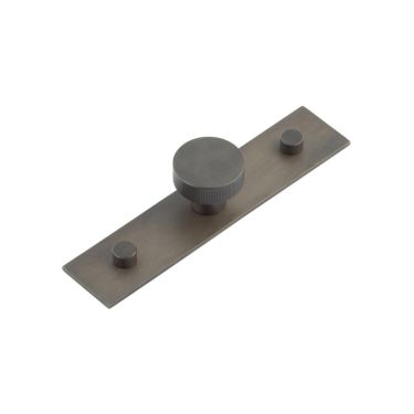 Click Here To Enlarge This Photo Of HOX-230DB-5090DB Frelan Hardware Hoxton Thaxted Cupboard Knob 30mm on Plain Backplate Dark Bronze