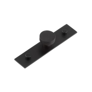 Click Here To Enlarge This Photo Of HOX-230MB-5090MB Frelan Hardware Hoxton Thaxted Cupboard Knob 30mm on Plain Backplate Matt Black