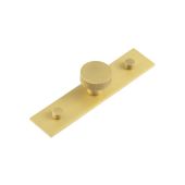 HOX-230SB-5090SB Frelan Hardware Hoxton Thaxted Cupboard Knob 30mm on Plain Backplate Satin Brass