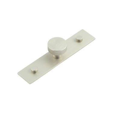 Click Here To Enlarge This Photo Of HOX-230SN-5090SN Frelan Hardware Hoxton Thaxted Cupboard Knob 30mm on Plain Backplate Satin Nickel