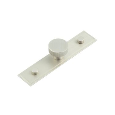 Click Here To Enlarge This Photo Of HOX-230SN-6090SN Frelan Hardware Hoxton Thaxted Cupboard Knob 30mm on Stepped Backplate Satin Nickel