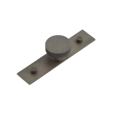 Click Here To Enlarge This Photo Of HOX-240DB-5090DB Frelan Hardware Hoxton Thaxted Cupboard Knob 40mm on Plain Backplate Dark Bronze