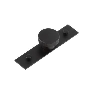 Click Here To Enlarge This Photo Of HOX-240MB-5090MB Frelan Hardware Hoxton Thaxted Cupboard Knob 40mm on Plain Backplate Matt Black