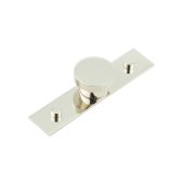 HOX-240PN-5090PN Frelan Hardware Hoxton Thaxted Cupboard Knob 40mm on Plain Backplate Polished Nickel