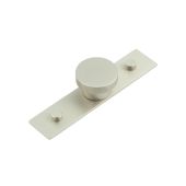 HOX-240SN-5090SN Frelan Hardware Hoxton Thaxted Cupboard Knob 40mm on Plain Backplate Satin Nickel