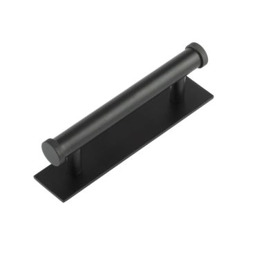 Click Here To Enlarge This Photo Of HOX-250MB-5050MB Frelan Hardware Hoxton Thaxted Cabinet Handle 96mm on Plain Backplate Matt Black