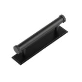 HOX-250MB-6050MB Frelan Hardware Hoxton Thaxted Cabinet Handle 96mm on Stepped Backplate Matt Black