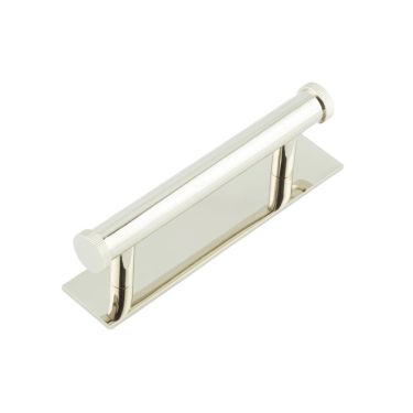 Click Here To Enlarge This Photo Of HOX-250PN-5050PN Frelan Hardware Hoxton Thaxted Cabinet Handle 96mm on Plain Backplate Polished Nickel
