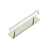 HOX-250PN-5050PN Frelan Hardware Hoxton Thaxted Cabinet Handle 96mm on Plain Backplate Polished Nickel